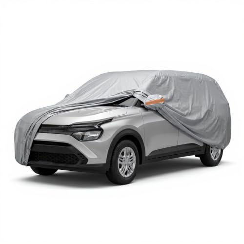 Image of myTVS 100% Waterproof Car Body Cover for Kia Carens - Custom-Fit, Double-Layer, UV & Dust Proof, Mirror Pockets & Elastic Clip Lock (CSK 10A)
