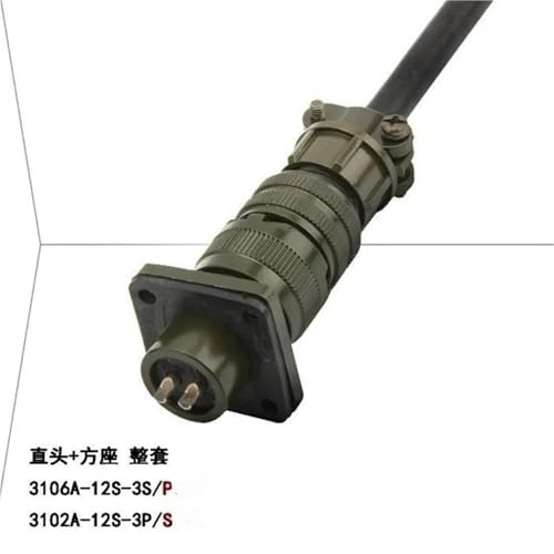 Conector aeronáutico militar MS3106A MS3102A 2P verde miniatura 2