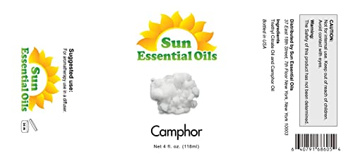 Sun Essential Oils - Camphor Essential Oil - 4 Fluid Ounces (Pack Of 1) #TOP1
