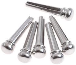 6pcs Chrome Brass Bridge Pins for Acoustic Guitar Accessories DIY Ideas