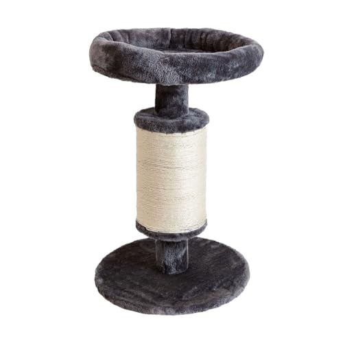 Aqpet Tiragraffi In Sisal E Tessuto Con Piattaforma, Alto 58 Cm Per Il Massimo Divertimento Del Tuo Gatto, Colore Grigio