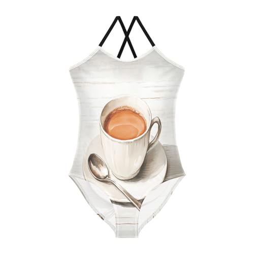 KLL Swimsuit for Girls 1-Piecing Swimwear Toddler Girls Swim Suit 4T Coffee