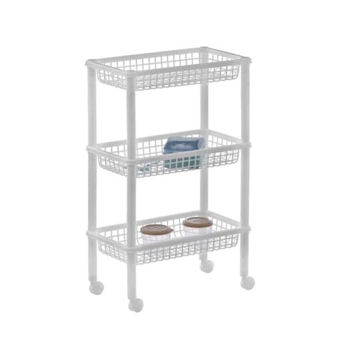Reviews de Organizador para baño de plastico , tabla con los diez mejores. 45 Italhome - Estante Multifuncional con 3 Niveles, Tamaño Mediano, Estante con Ruedas Ideal para Cocina, Baño, Sala y Oficina, Montaje sin Herramientas, Mod. Blitz 3