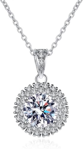 Collier moissanite brillant anti-ternissement en argent S925 pour femmes