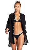 Vitamin A Women's Playa Shirt Dress, Linen Gauze Black, SM (US Women's 6)