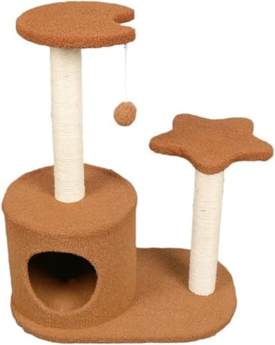 Rutexc可愛らしいピンク色の猫用タワー 猫の遊びと休息に最適なアイテム