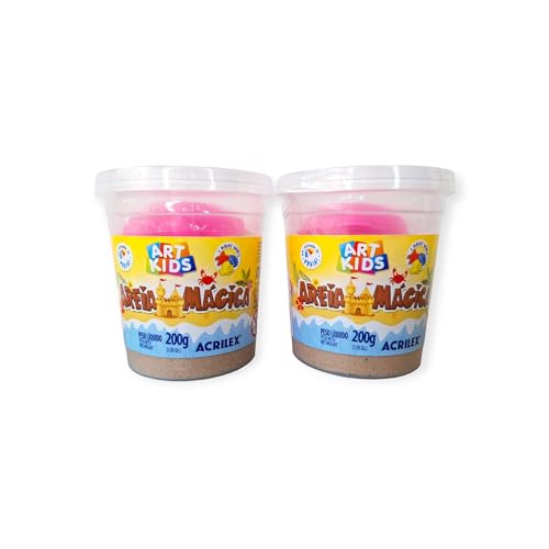 Kit 2 Potes Areia Magica Cor Natural 200g Acrilex Art Kids