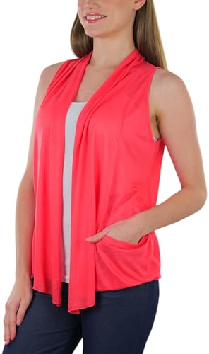 Image of ToBeInStyle Womens Open Front Casual Shrug Lightweight Layering Cardigan Sleeveless or Short Sleeve