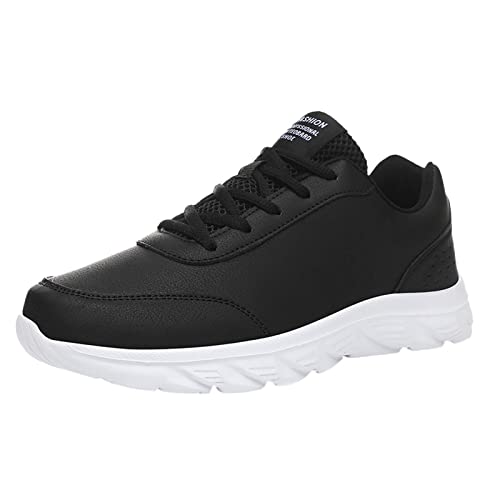 Zapatillas casuales de piel, estilo casual, a la moda, sencillas, para correr, para hombre, White, 45 1/3 EU