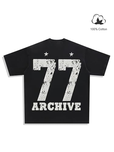 Verdusa Men's Oversized Graphic T Shirts Loose Faded Jersey Tee Shirt Streetwear3