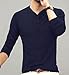 MLANM Mens Casual Slim Fit Basic Henley Long Sleeve Fashion Cotton T-Shirt X-Large, Navy