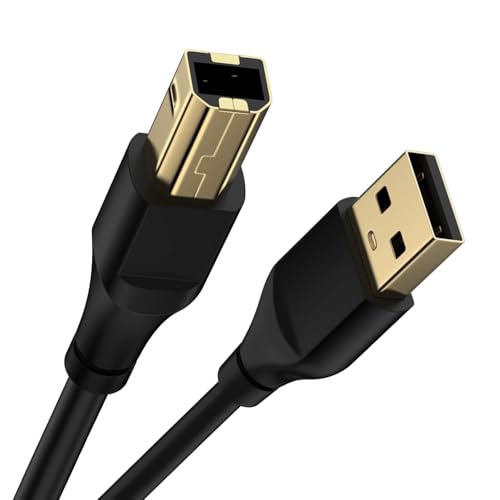 Image of Rts (2 Meter) USB-A to USB-B 2.0 Printer Cable, High Speed 480Mbps data transfer, Scanner Printer Cord Cable for Epson, HP, Dell, Lexmark, Xerox, Canon, Piano, DAC, Samsung, Brother, Panasonic