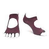 Finger Yoga Socks for Women - Grip & Non Slip Toeless Socks for Ballet Pilates Barre Dance (Deluxe O