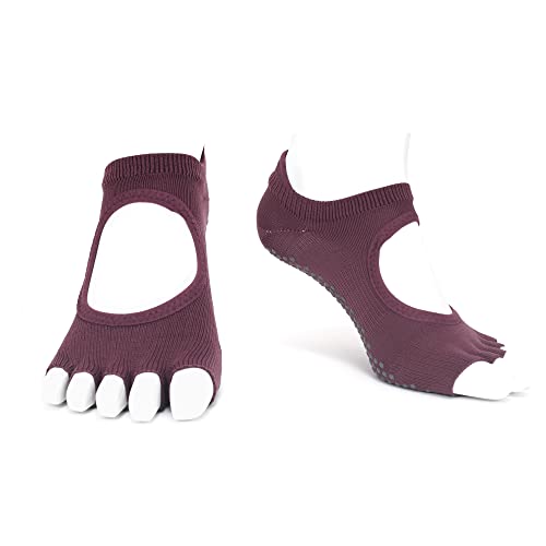 Finger Yoga Socks For Women - Grip & Non Slip Toeless Socks For Ballet Pilates Barre Dance (Deluxe Ot01Bg-S) #TOP23
