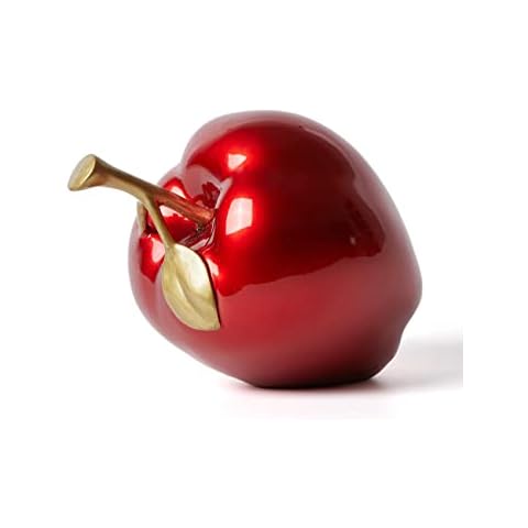 NENBOLEC Apple Statue Decor Fruits Sculpture Gifts Home Arts Polyresin Figurine Red 18cm Cover