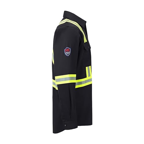 Image of Ousafeve FR Shirts for Men Hi Vis 6.5oz Flame Resistant Welding Shirts