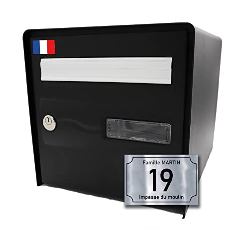 Plaque Numero de Maison Parisienne Personnalisable - Format 120 x 80 - Étiquette Adhésive Autocollante / Stickers - Fabriqué en France par FINWAY Cover