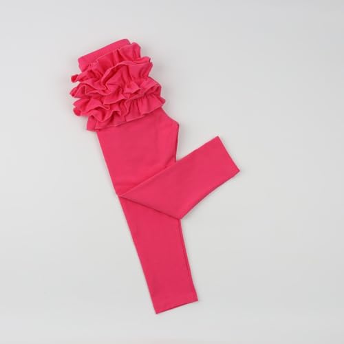 Image of HOOLCHEAN Baby Toddler and Little Girls Ruffles Buttocks Leggings Solid Color Pants