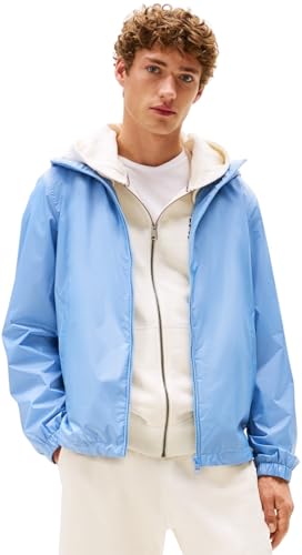 Tommy Hilfiger Veste Mi-Saison Homme Hooded avec Capuche, Bleu (Cloudy Blue), L