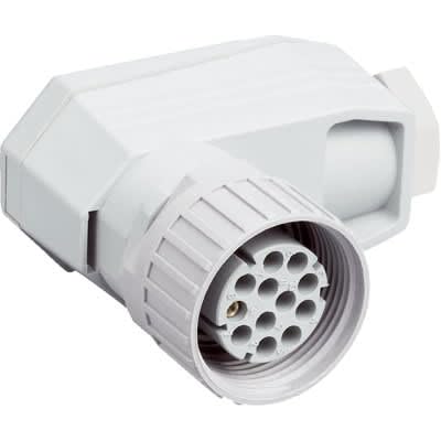 DOS-0612W000GA3KM0, Field-Attachable Connector, M26 Female 12Pin Angled, Crimp Contacts, Gray, 0.5-1.5 mm², 6020758