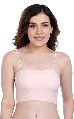 Image of Women's & Girl's Cami /Camisole /Spaghetti /Tank Top | Seamless Design, Soft Padded, Wire Free | Free Size & Stretchable (Upto Bust Size 28-36)
