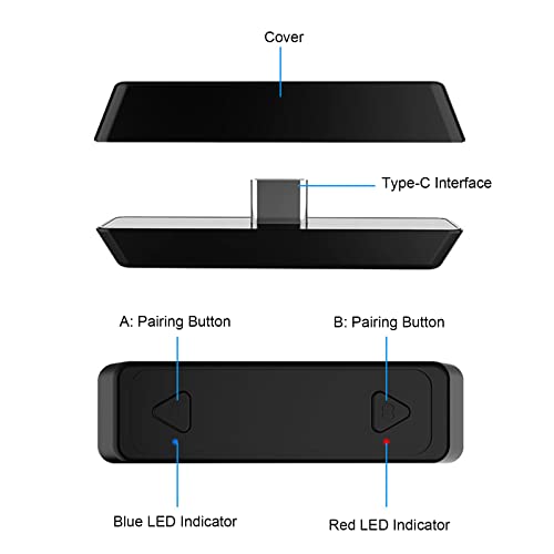 Mibee Transmissor de áudio BT Type-C Adaptador de áudio BT USB-C compatível com Nintendo Switch PS4