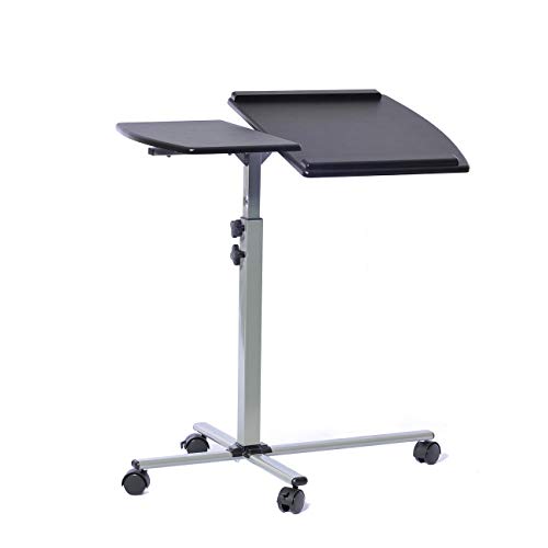 Techni Mobili Rolling Adjustable Laptop Cart, Graphite (Renewed)