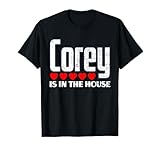 Corey Is In The House Retro Hearts First Name Love Corey T-Shirt