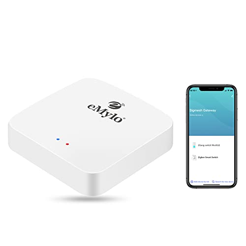 eMylo Zigbee Hub Gateway,Tuya APP Remote Control Smart Zigbee 3.0 Hub for Home Automation Work with Tuya ZigBee Smart devices Only(2.4G WiFi),Compatible with Alexa&Google Assistant