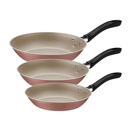 Jogo de Frigideiras Linz 3 Peças Alumínio Antiaderente Starflon Mocaccino Tramontina - 20297309