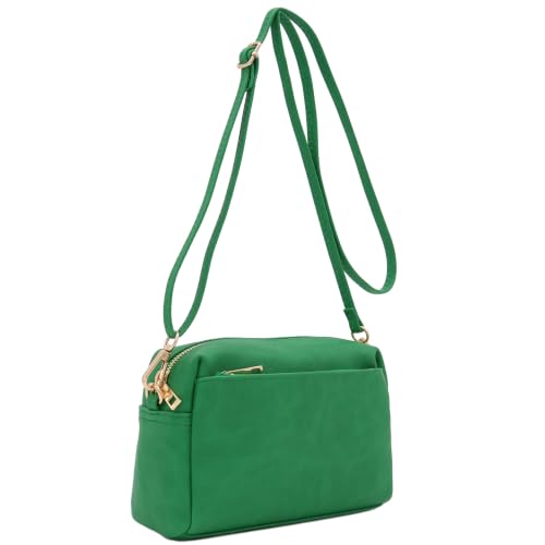 Image of FashionPuzzle Triple Zip Small Crossbody Bag
