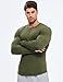 JMIERR Mens Shirts Casual Crewneck Muscle Slim Fitted Workout Gym Athletic T-Shirts Fall Fashion Long Sleeve Shirt for Men, M, Army Green