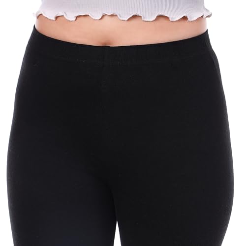 Image of TPF Women Solid Cotton Lycra Stretchable Leggings | Comfortable Ankle-Length Slim Fit Leggings for Women & Girls | Soft, Breathable Wear Bottoms
