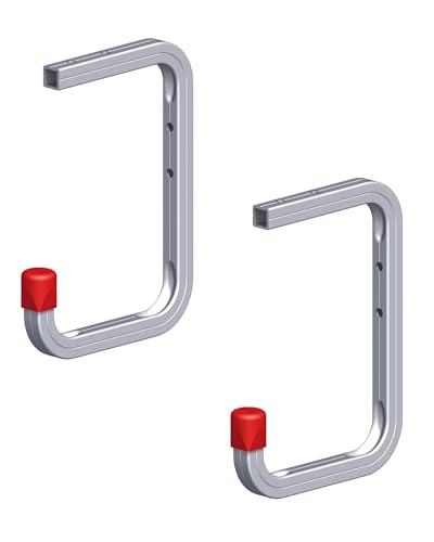 Gedotec Wandhaken & Deckenhaken Metall für Garage, Keller & Lager | Stahl verzinkt | Universalhaken für Ablage-Regal | 150 x 255 x 155 mm | Tragkraft 50 kg | 2 Stück - Metallhaken U-Form zum Schrauben