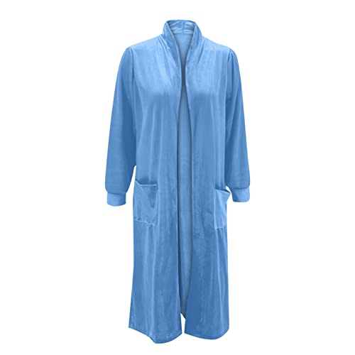 XUNRYAN Women's Long Velvet Jacket Fashion Cardigan Lapel Collar Open Front Cardigans Spring Fall Jackets Thin Coat3