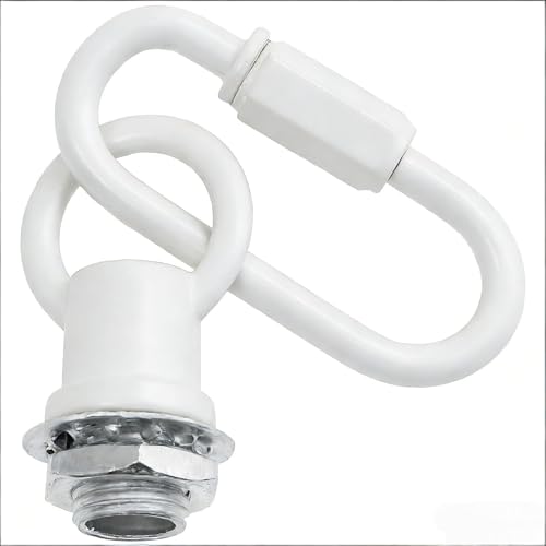 Image of Hook Rings for Light Fixture Light Fixture Hooks Nuts M10 Lighting Loops with Link Connector for Extending Light Fixture Chandelier Chains 2 PCS (White)