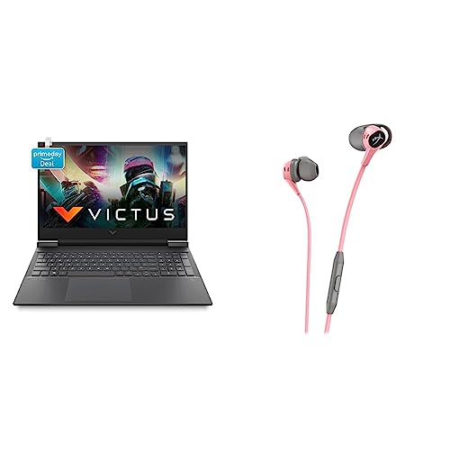 Image of HP Victus Gaming Laptop 11th Gen Intel Core i5-11400H16.1 inch(40.9 cm) FHD IPS Gaming Laptop & HyperX Cloud Earbuds Pink