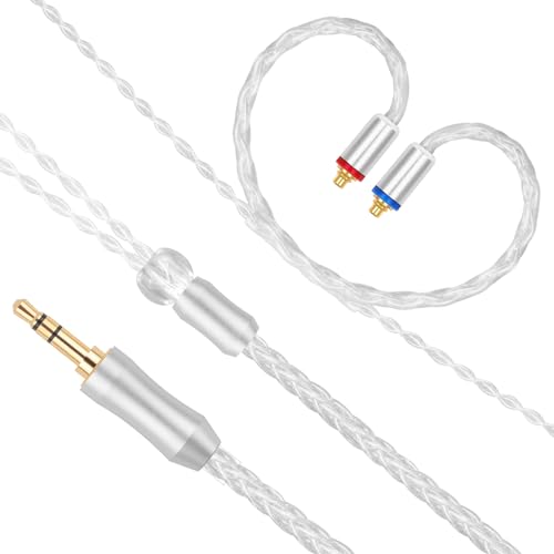 SE215 MMCX Cord Audio Exchange Cable Compatible with SHURE SE846 SE425 SE535LTD-J SE315 YINYOO PRO H5 HQ5 Better Earphones(Silver)