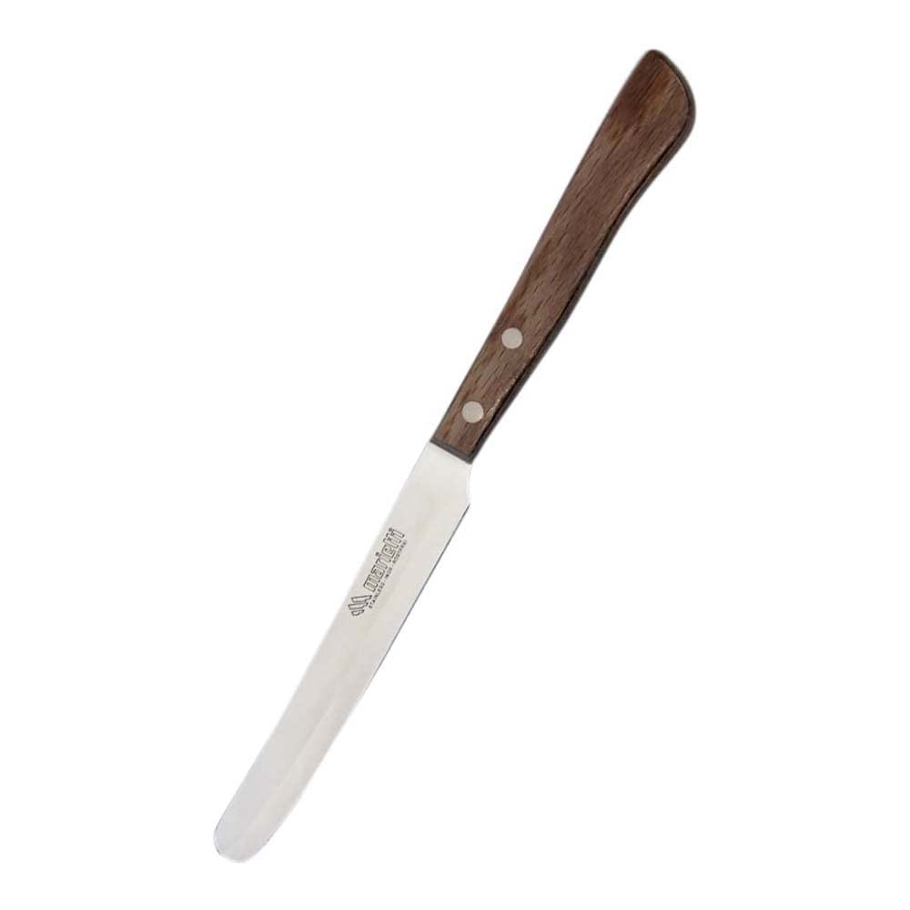 Marietti 715.00 - Coltello da tavolo con manico in legno rivettato, lama liscia, 11,5 cm, 6 pezzi