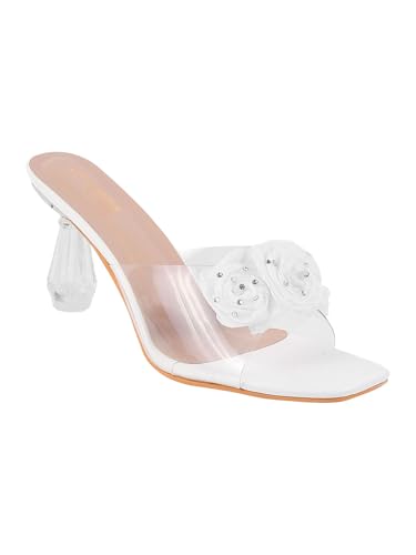 Image of SilverArrow womens Aromo Flora Fashion Sandals|Stilettos Heel Sandals With Open Back|Ethnic Wear