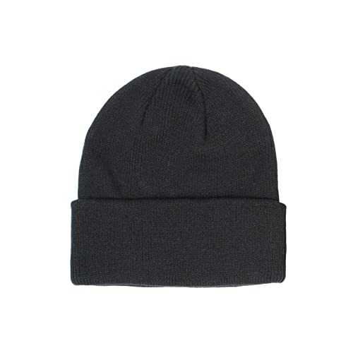 GRASARY Gorro de invierno para niños, gorro de punto de invierno cálido de Color puro, accesorios de disfraz gruesos Negro METRO