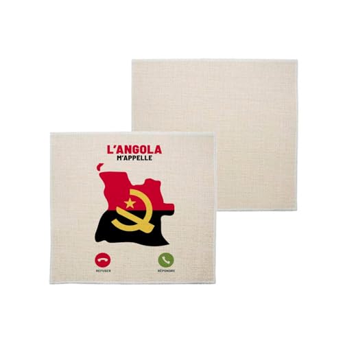 sous Verre en Lin - L'Angola m'appelle Voyage Passion Culture - 1 unité (100 x 100 mm)