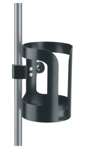 K&M König & Meyer 16022.000.55 Universal Drink Holder - Microphone Stand Tube Attachment - Holds Bottles, Cups, Glasses - Professional Grade Accessory- German Made - Black #TOP1