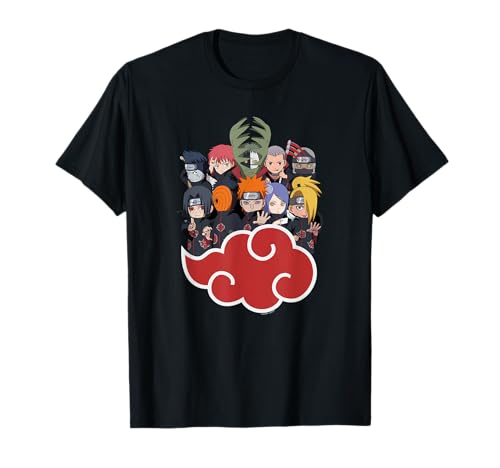 Naruto Shippuden SD del Grupo Akasuki Camiseta para hombre, negro