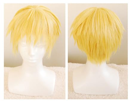 【真銀 】 イエローゴールド 金 耐熱 ショート ウィッグ 黒子のバスケ 黄瀬涼太 黒バス コスプレ衣装 セット済 黄瀬 コスプレ ゴールド