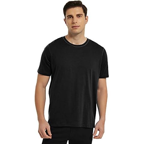 METARINO Merino Wool T-Shirts Mens Short Sleeve Lightweight Base Layer for Hiking,Travel,Hunting,Cycling,Black,Large Cover