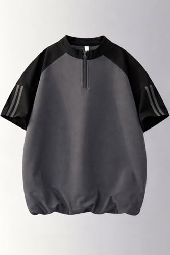 Image of FN3 Men's Half-Zip Color Block RegularFit T-Shirt|| Raglan Style || Casual Streetwear Tees