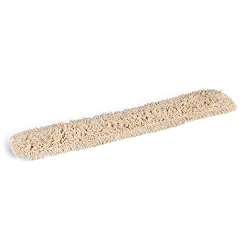 Image of Coastwide Professional Cut-End Dust Mop Head, Cotton, 48x5 In, White | Replacement mop head for sweeping dust and debris on facility floors.