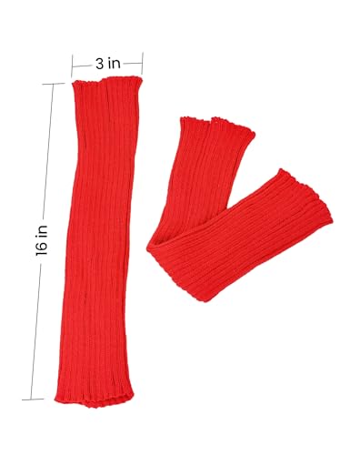 Image of Women Juniors Knitted Leg Warmers 16 inch Neon Colors Dance Halloween Accessory | 80s Party,Yoga Sports Fitness,Warm and Cozy,One Size Fits Most