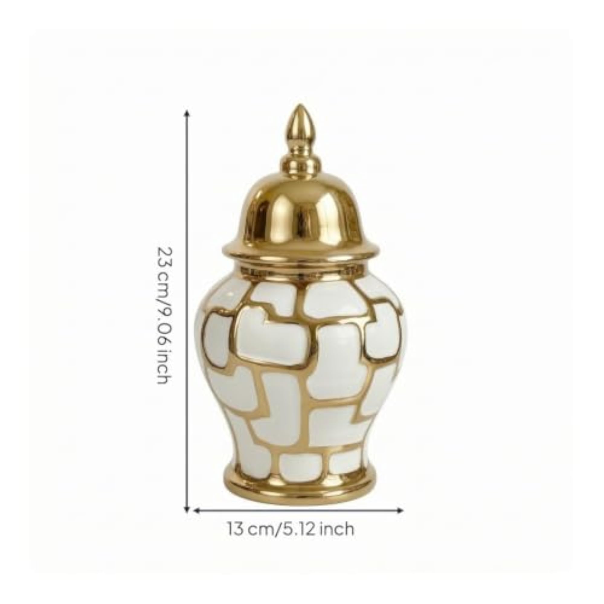 Mosaic-Pattern Ceramic Jar with Lid for Home Decor